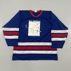Vintage 90s Ice Station Blue/Red Hockey Jersey